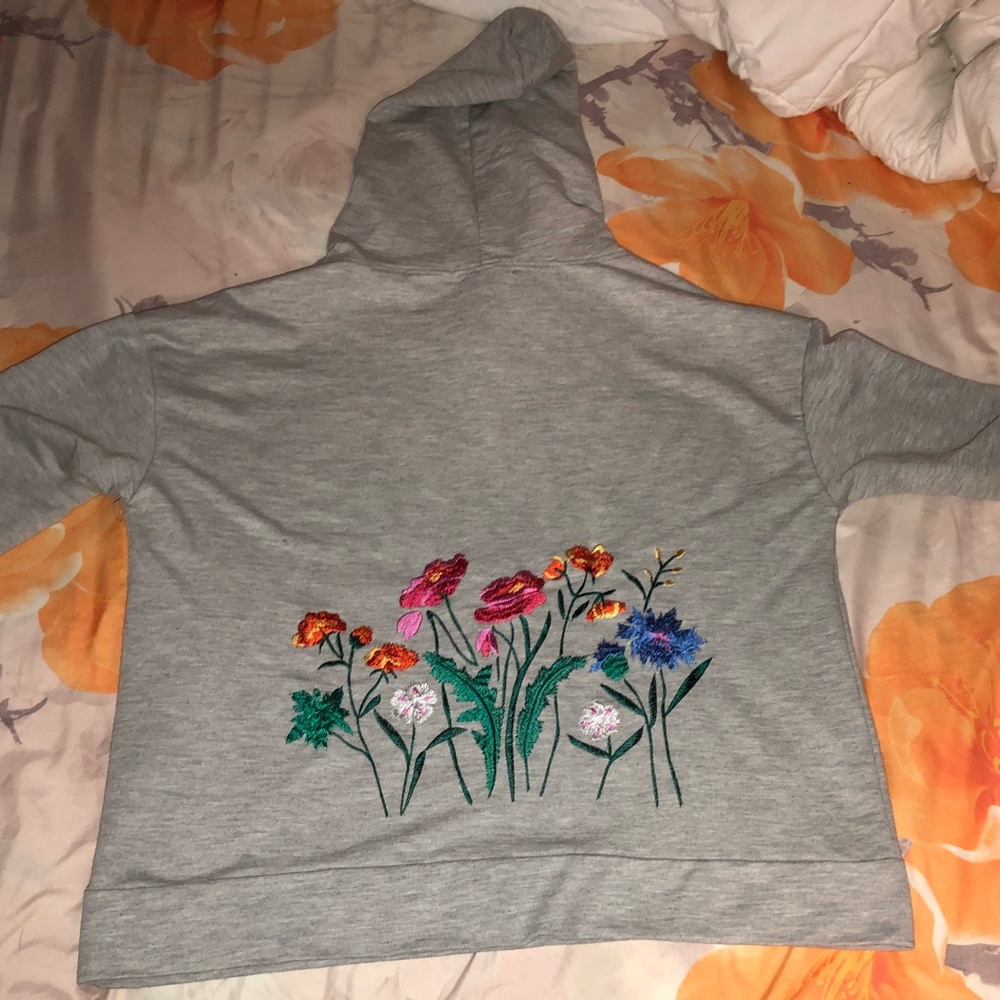 Cute spring Flower embroidered sweater